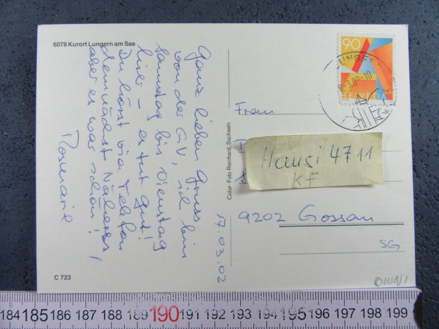 Cartoline postali: LUNGERN AM SEE 2002 AK ONW – Usato da Ettingen venduto da Hausi4711 1