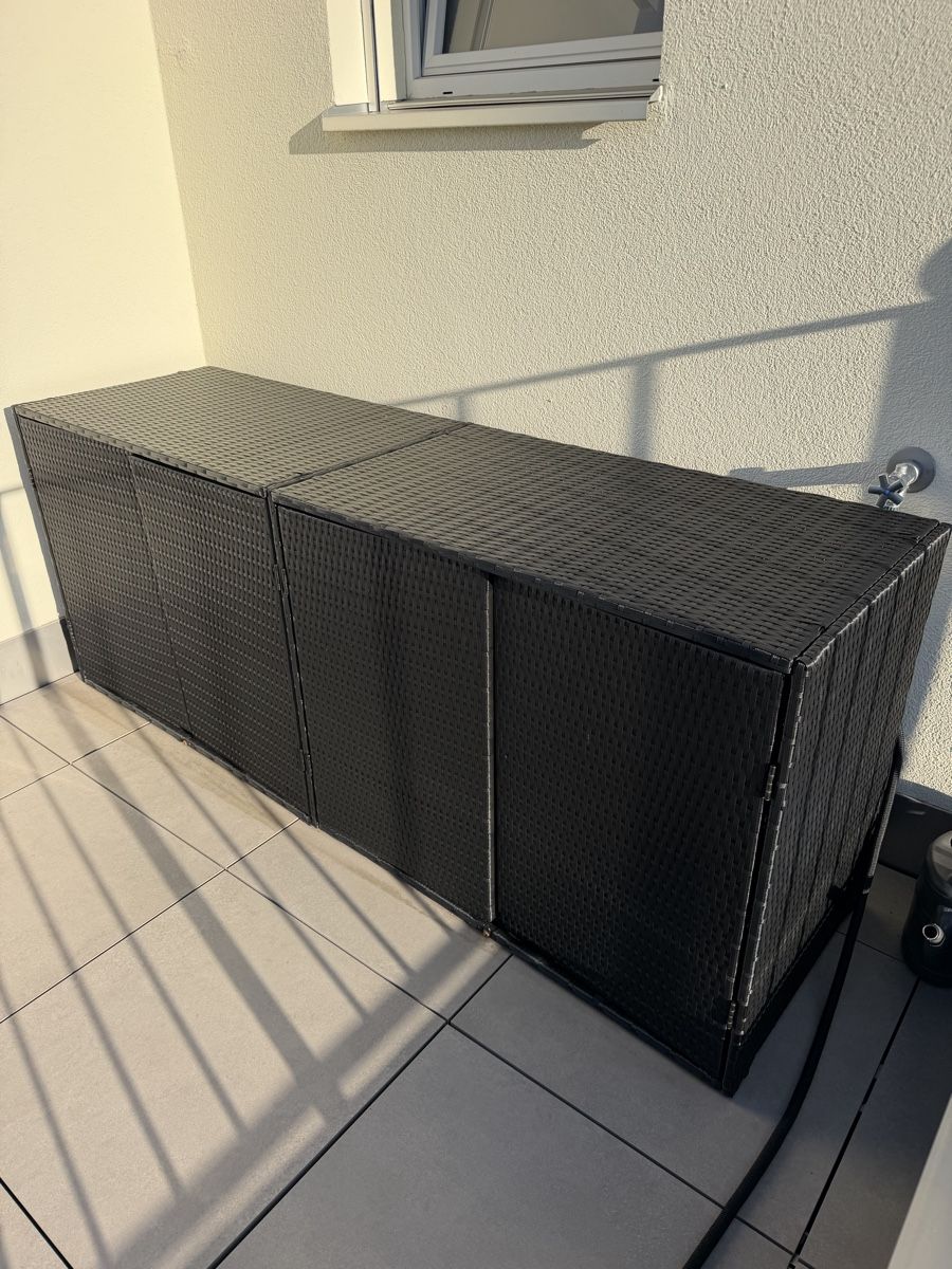 Box contenitori: Große Balkon-Gartenbox aus Polyrattan – Usato da Schlieren venduto da asl_2jp9 1