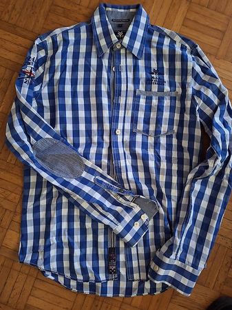 New Zealand Auckland Hemd, blau/weiss kariert, Gr. S