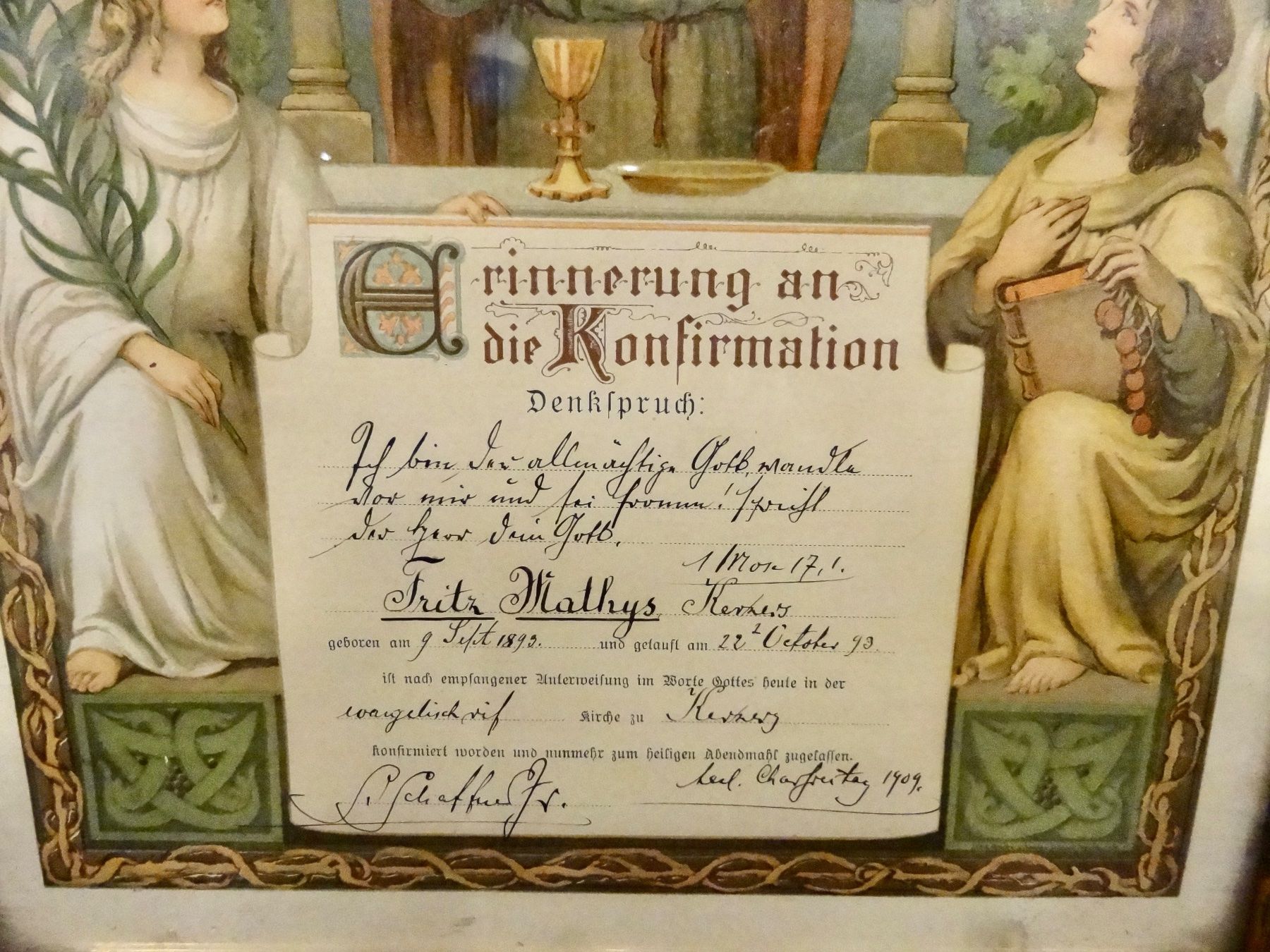 Foto & Immagini: Erinnerung an Konfirmation 1909 Konfirmationsbild Joh. 6.35 – Usato da Kerzers venduto da zimmergruen 3