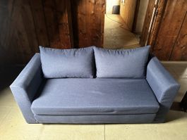 Schlafsofa dunkelblau ausklappbar in gutem Zustand