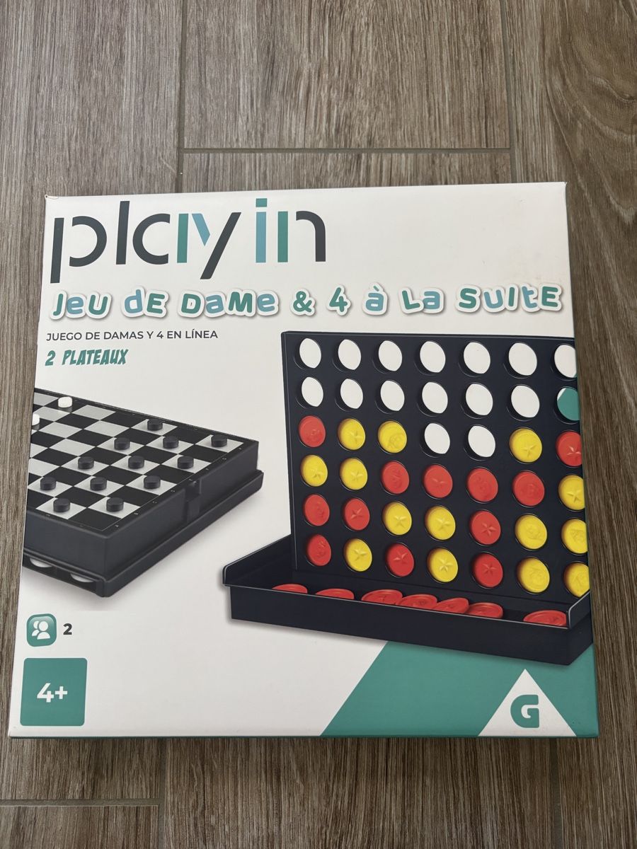 Jeux: Jeu de dames et 4 à la suite 2 plateaux neuf – Neuf (Voir description) à Wavre par lin_v77j