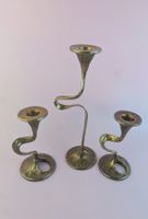 Vintage Brutalist Brass Candlesticks, Mid Century, Amadeus?