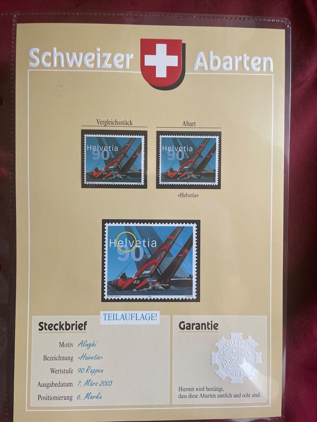 Tutti i francobolli: Schweizer Briefmarken-Abarten "Spinnä uf dem Hammer" Top! – Usato da Schüpfen venduto da Schuepfen45 6