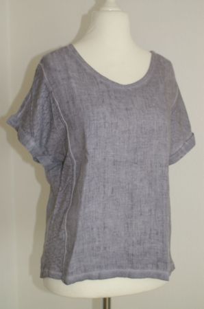 neue Baumwoll/Leinen Bluse von Deerberg, Gr. S/M blau