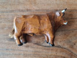 Appenzeller Holzfigur Stier braun ca.20 cm Handarbeit 
