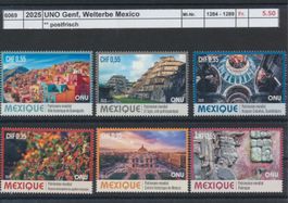 2025 UNO Genf, "Welterbe Mexico", ** postfrisch