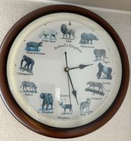 Wanduhr mit verschiedenen Wildtiergeräuschen