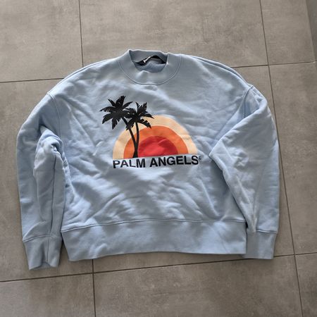 Palm Angels Sweatshirt Palm Tree Logo Size S Light Blue