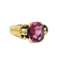 Antiker französischer Ring 3.25ct pink Turmalin vergoldet