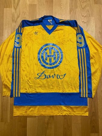 HC DAVOS # 9 KELLY KISIO TRIKOT 1982/83 ADIDAS HCD XL