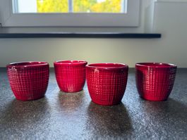 Blumenübertöpfe klein rot, 4Stk.