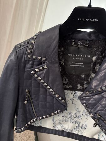 Giacca Philipp Plein Couture pelle borchie taglia S