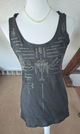 Plazmalab Animag Tanktop mit Kapuze Dark Grey Wash Gr. S