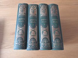 Schillers Sammtliche Werke 4 Bände 1883 guter Zustand