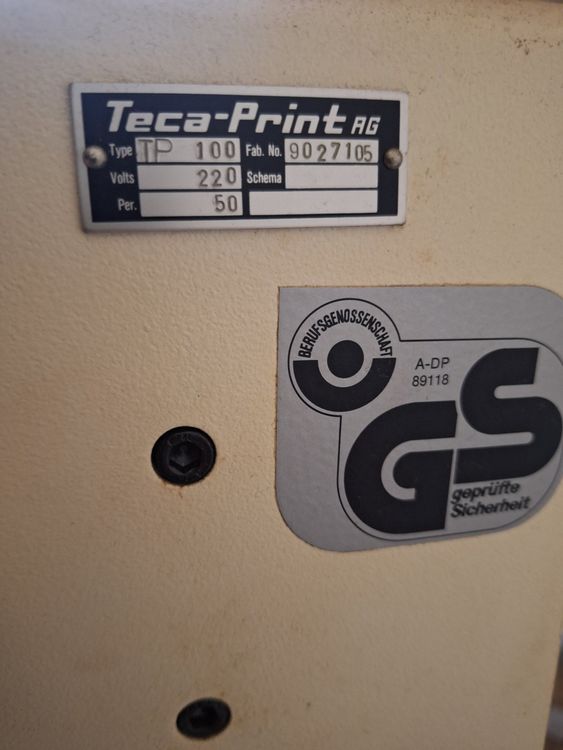 Tampondruck Maschine TP 100 Teca-Print Thayngen CH Siebdruck (Gebraucht ...
