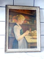 Albert Anker, Kartoffelschälendes Mädchen, 36 x 47.5cm Druck