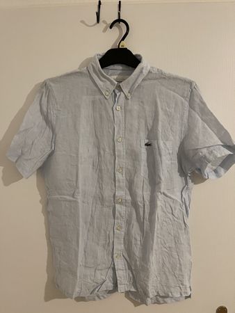 Lacoste Hemd hellblau, Gr. M, Leinen, Top Zustand!