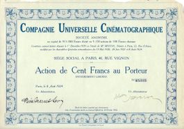 Compagnie Universelle Cinématographique, Paris - 1924