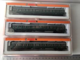 3er Set Arnold Spur N 3270 u. 3271 Personenwagen 2./3. Kl DB