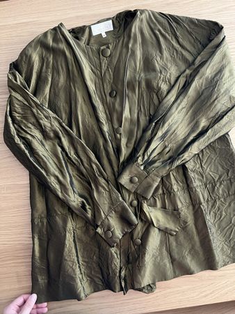 Vintage Seiden Bluse von Saint-Phil olivengrün