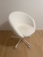 Drehstuhl weiss Kunstleder mit Gebrauchsspuren