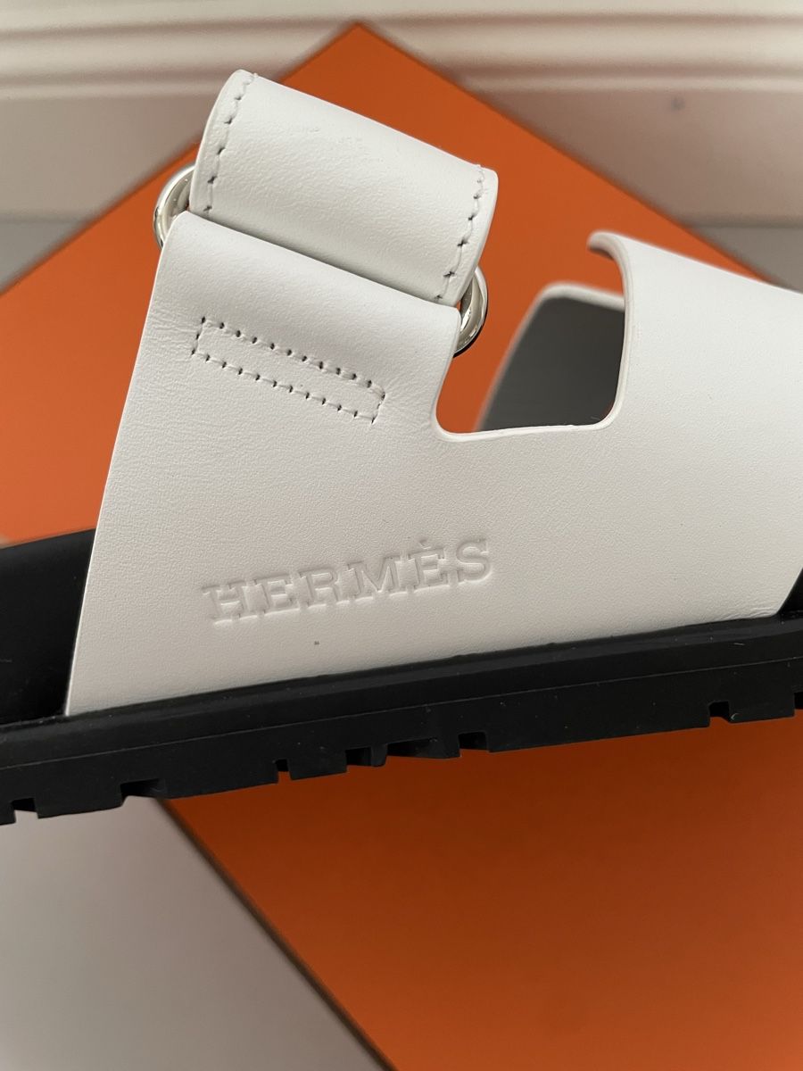Hermès Damenschuhe: Hermès Chypre Sandalen weiss - Gr. 40 – Gebraucht aus Brugg AG von Elle_1 5