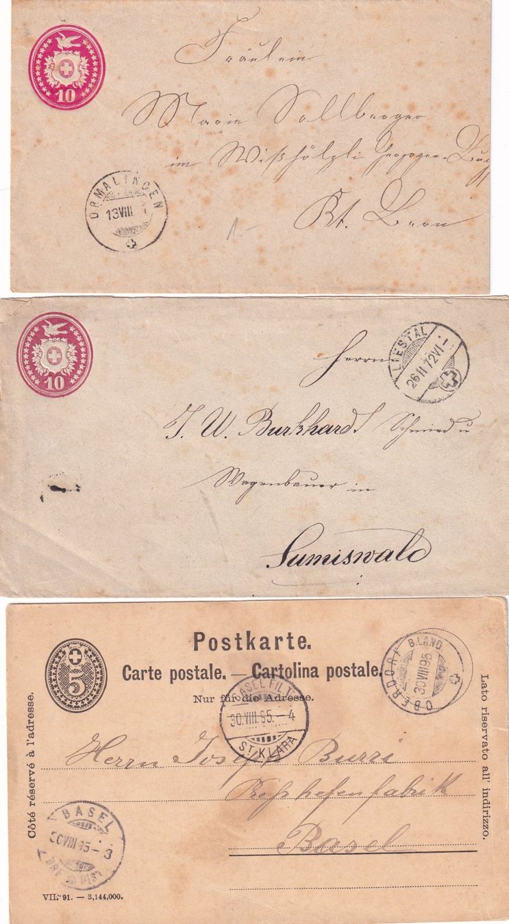 Tous les timbres: Schweiz - Ganzsachen - Lot – D'occasion à Birsfelden par chr_yq2g