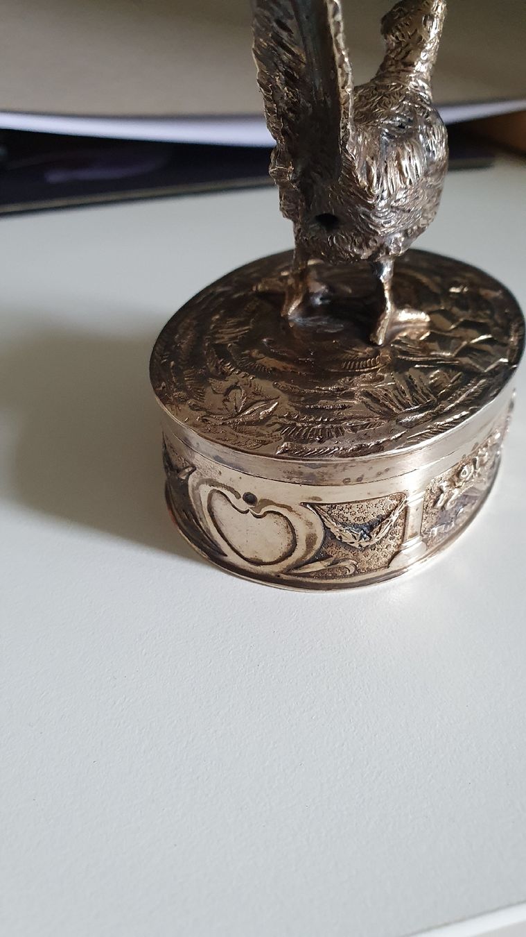 Statuette: Antike Dose mit Fasan Figur Silber  – Usato da Dietikon venduto da Allegra34 3