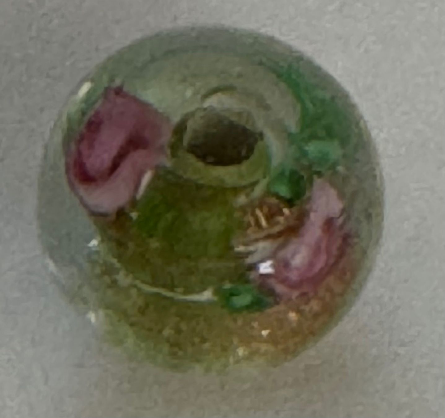 Perlen (unechte): Glasperle mit Rose Lampwork Original aus Australien 1984 – Gebraucht aus Grabs von Dekostuebli 2
