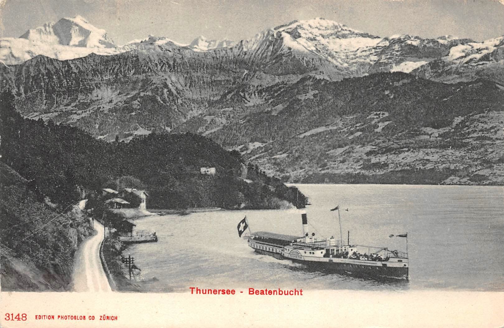 Cartoline postali: Beatenbuch, Thunersee, Dampfer – Usato da Ottikon b.Kemptth. venduto da Neptun1974