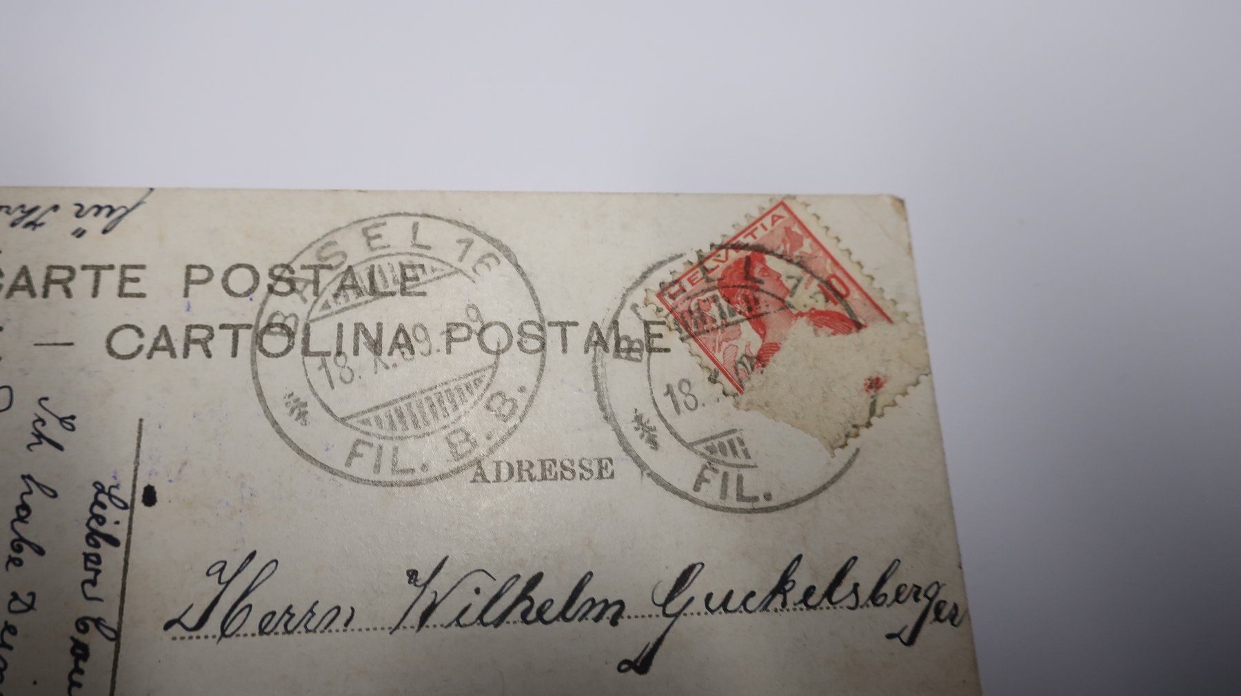 Ansichtskarten: Basel N°2402 1909 – Gebraucht aus Cormoret von Pascalll2001 3