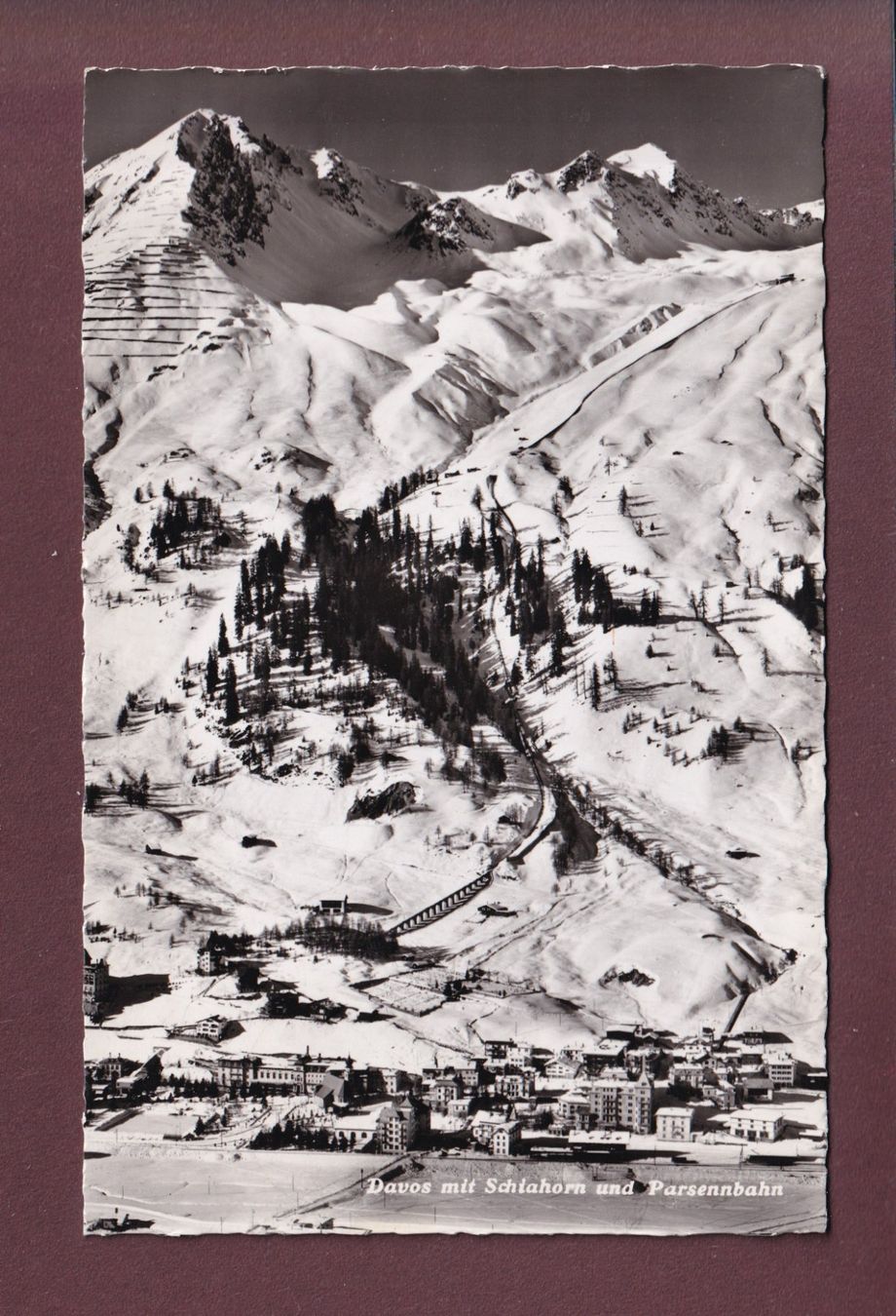 Cartoline postali: DAVOS - Schiahorn - Parsennbahn - 1956 – Usato da Pully venduto da nicecards