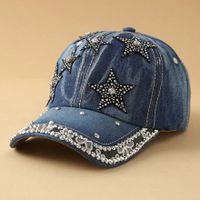 Baseballkappe Jeansstoff Star Perlen - Casquette