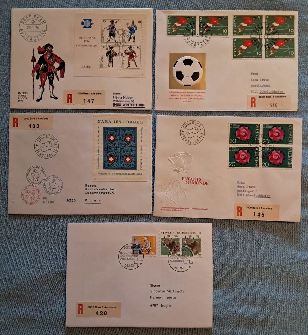 Tutti i francobolli: R-FDC LOT - ET  BERN – Usato da Ponto Valentino venduto da giorgia06 1