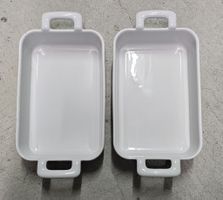 2 Ofenformen Auflaufform Servierform Gratin Keramik Weiss