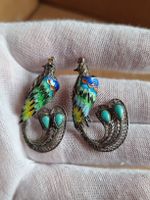 Ausgefallene Vintage Ohrringe mit  Vogel Motiv