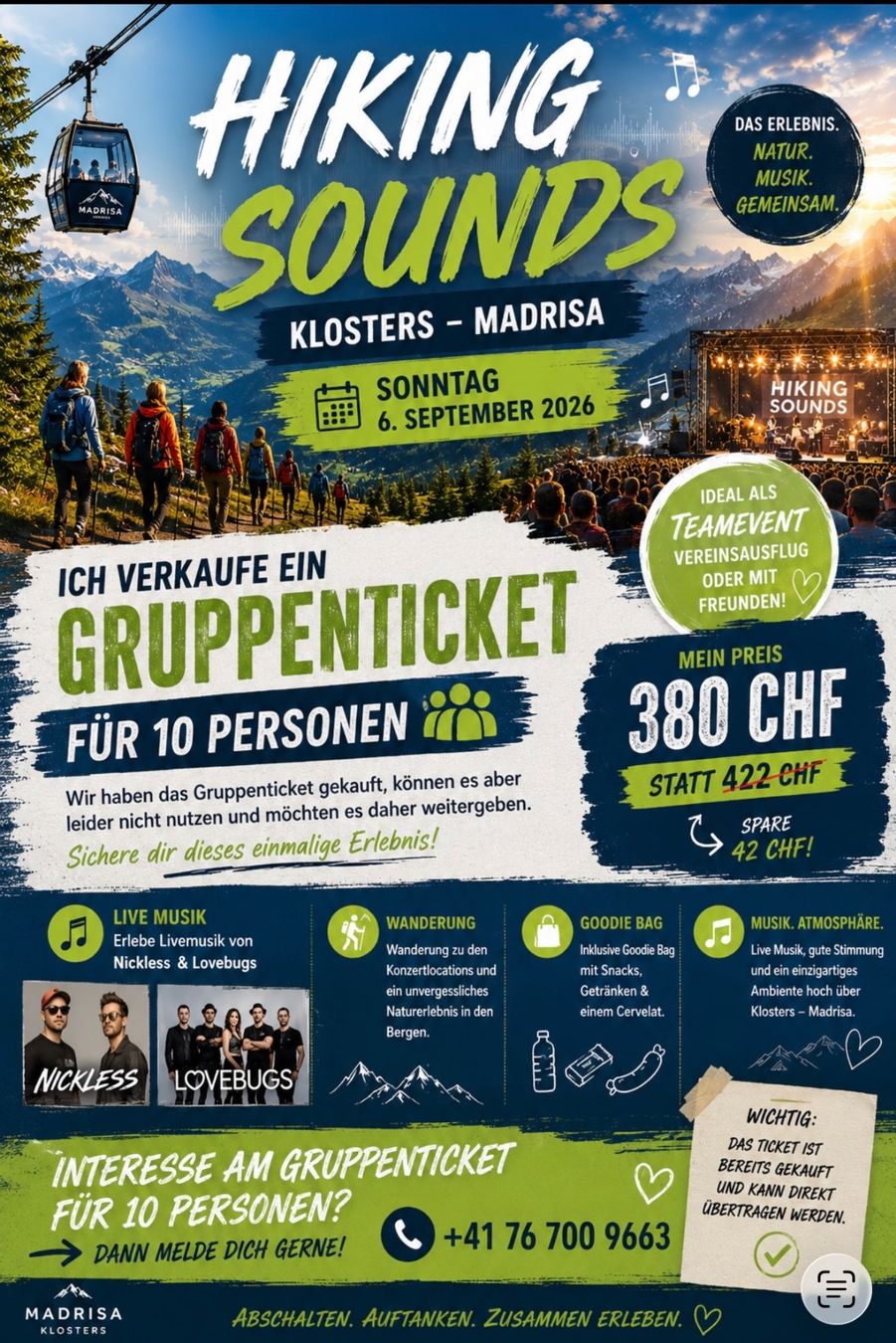Tickets: Hiking Sound Gruppenticket – Neu und originalverpackt aus Appenzell von ina_hz8b