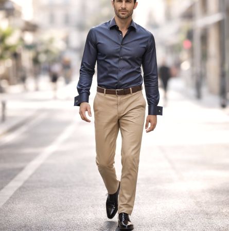 Beau pantalon Gianni Lupo italien 100% t. 50 (W35), neuf !
