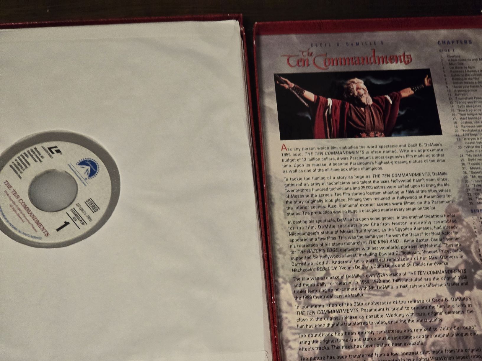 Tutti i DVDs: The Ten Commandments Laserdisc - box set Charlton Heston – Usato da BADEN venduto da Sprinz 1