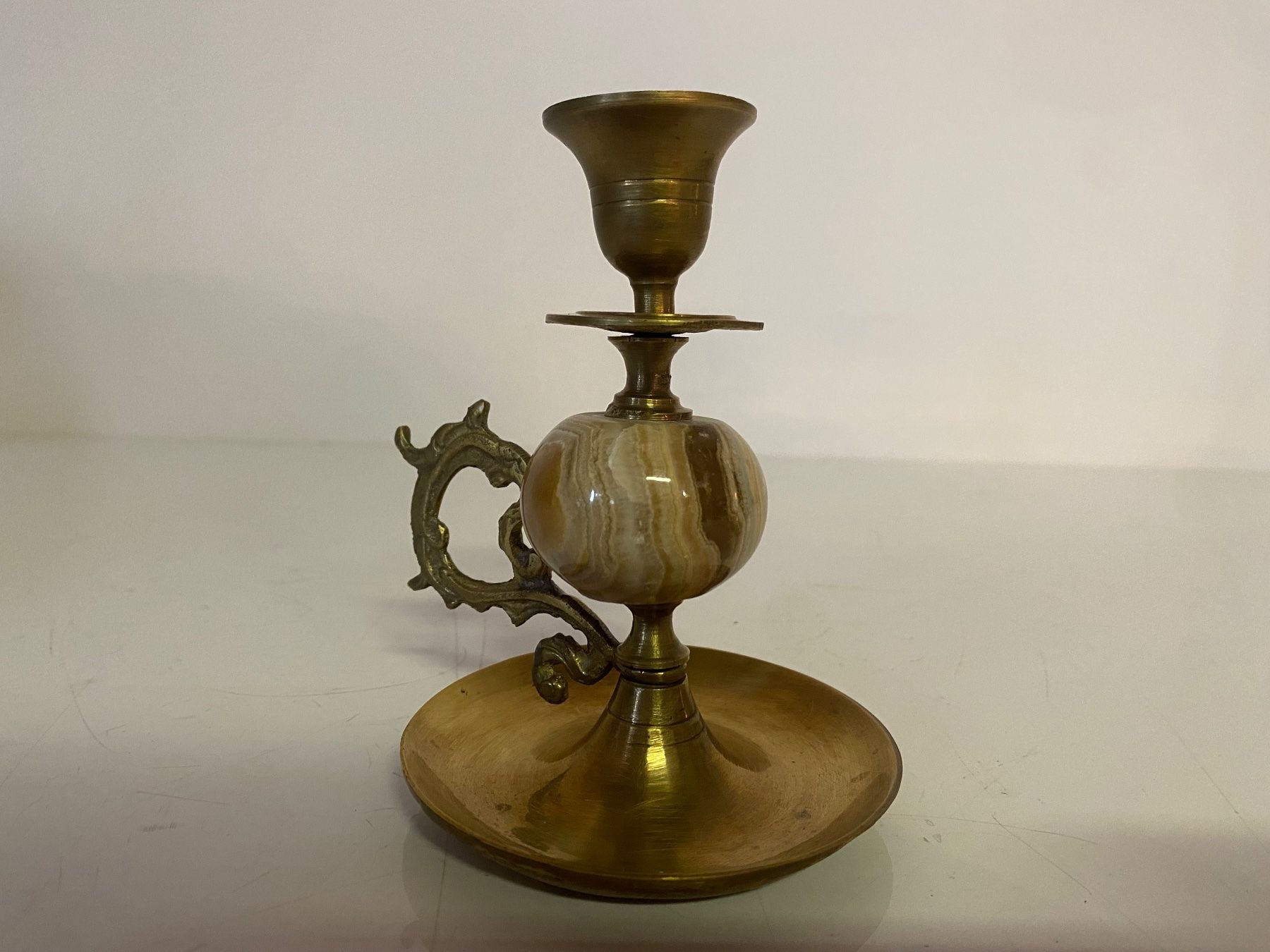 Portacandele: Edle Kerzenständer, Messing/Marmor, 2 Stück, Vintage – Usato da Ballwil venduto da ClassicGallery 5