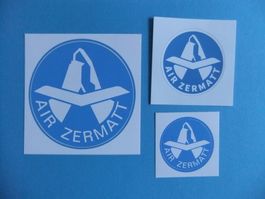 3 Aufkleber der Air Zermatt 79 mm, 50 + 39 mm Durchmesser