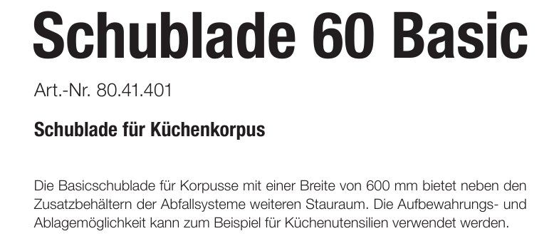Müllex Abfalleimer: 089 Müllex Schublade 60 Basic komplett – Neu (gemäss Beschreibung) aus Derendingen von Meisterstuecke 1