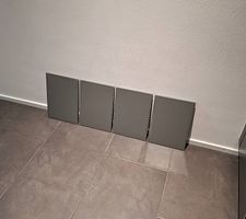 4x Original USM Haller Tablar gelocht 25x35 Mittelgrau