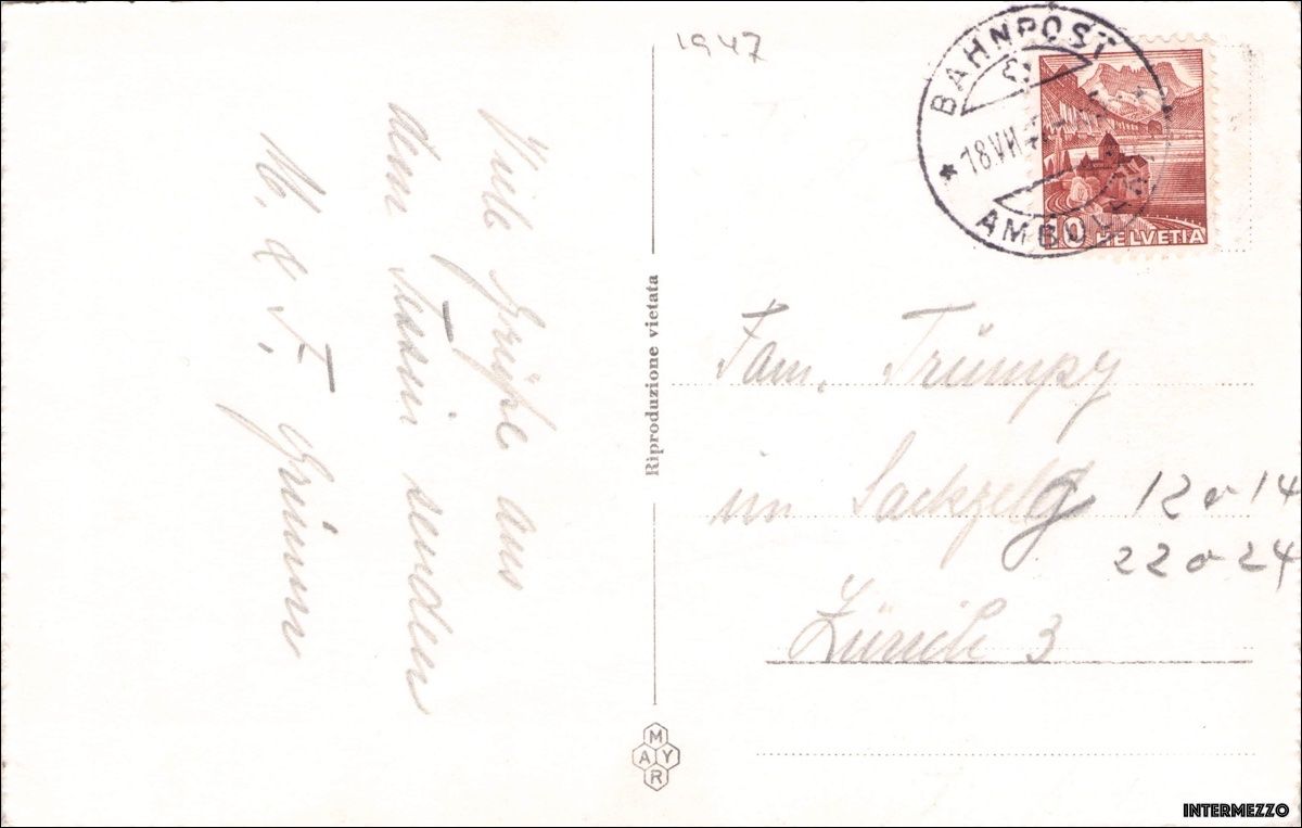 Cartoline postali: Chiasso // 1947 Zoll Grenze Confine Oldtimer – Usato da Basel venduto da intermezzo12 1