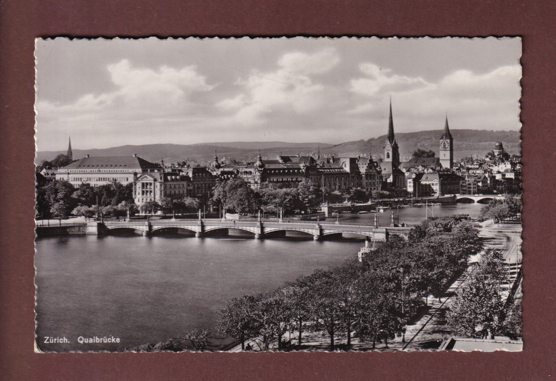 Cartoline postali: ZÜRICH - Quaibrücke - 1939 – Usato da Pully venduto da nicecards-shop