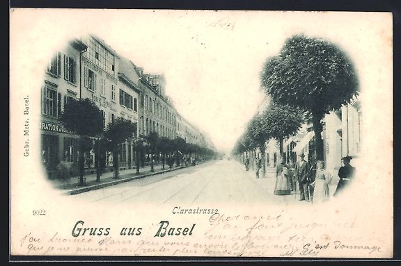 Cartoline postali: Basel, Blick in die Clarastrasse mit Pas – Usato da Berlin venduto da bartko-reher