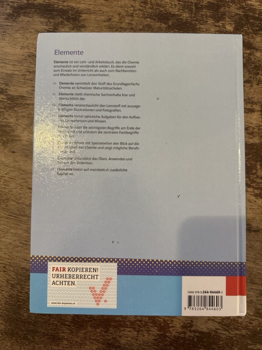 Libri: Elemente Grundlagen der Chemie – Usato da Zürich venduto da Juri48 1
