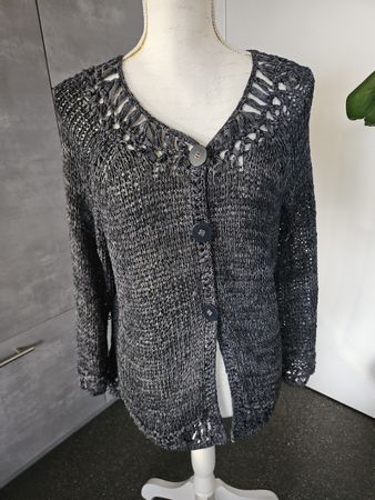 Damen Strickjacke Bonita blau grau Grösse XL 