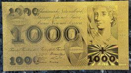 Goldener 1000er Schein - Sonderanfertigung, Rarität!
